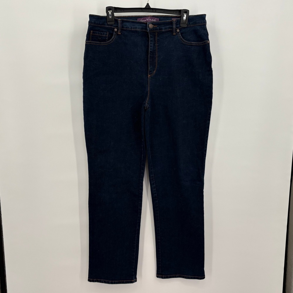 Gloria Vanderbilt Amanda Jeans Womens 14 Indigo Blue Dark Wash High Rise